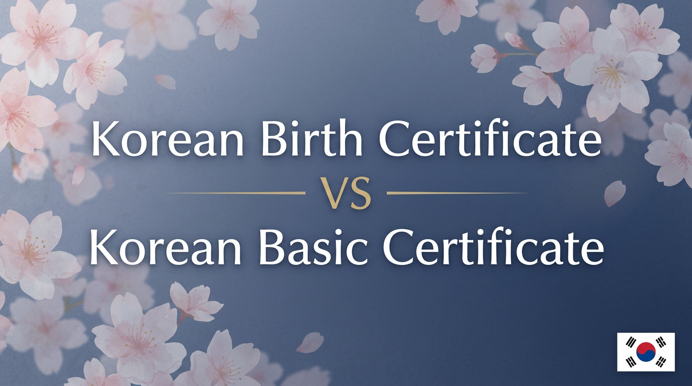 Korean Birth Certificate vs. Korean Basic Certificate